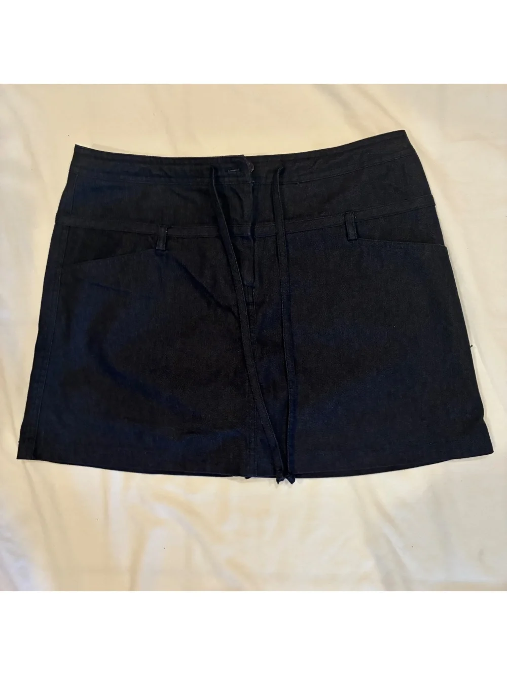 Studio 1940 Dark Blue Stretch Denim Look Mini Skort Utility Y2K Boho Size 8